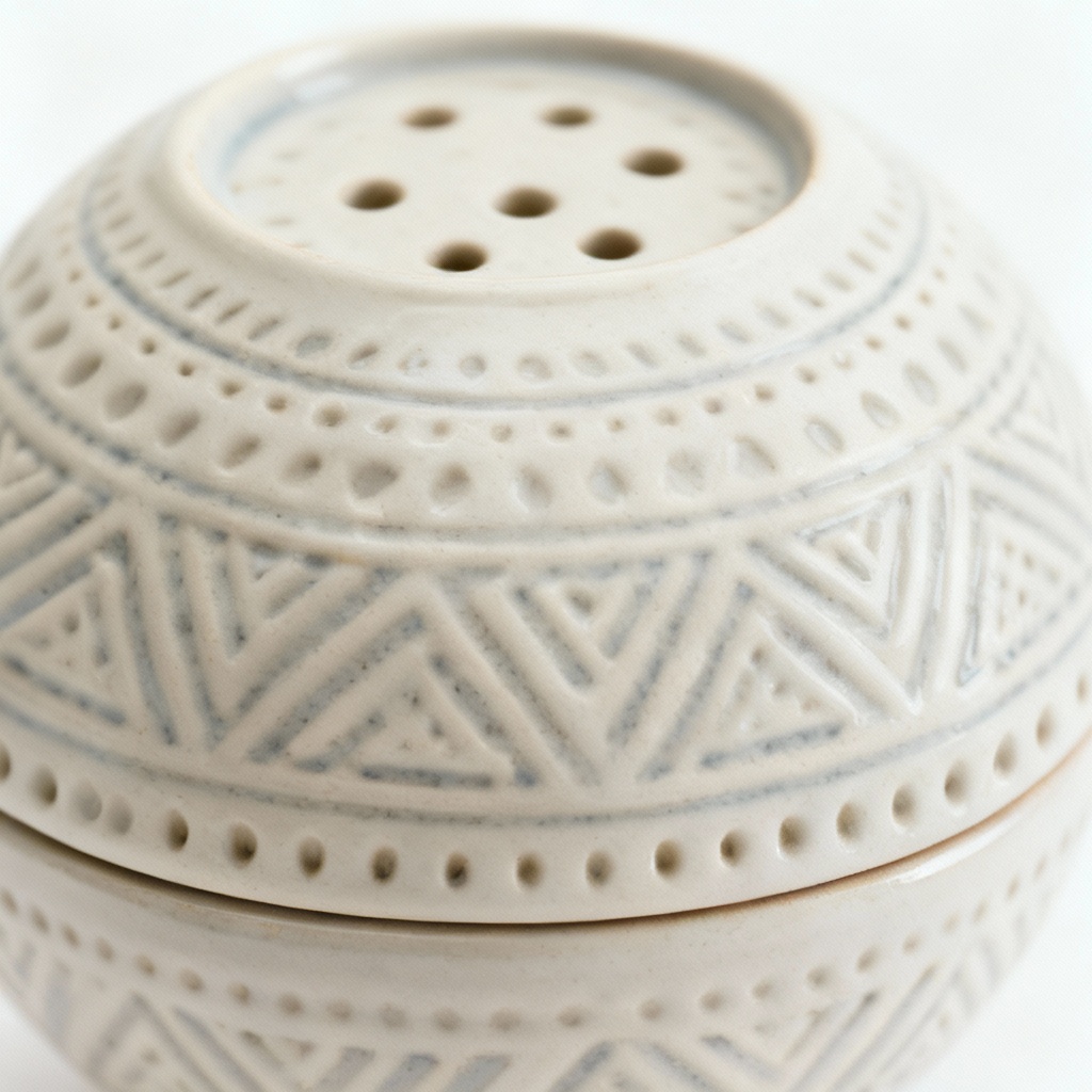 Artisan Ceramic Sphere - Textured Accent Decor - 4 Inch Diameter