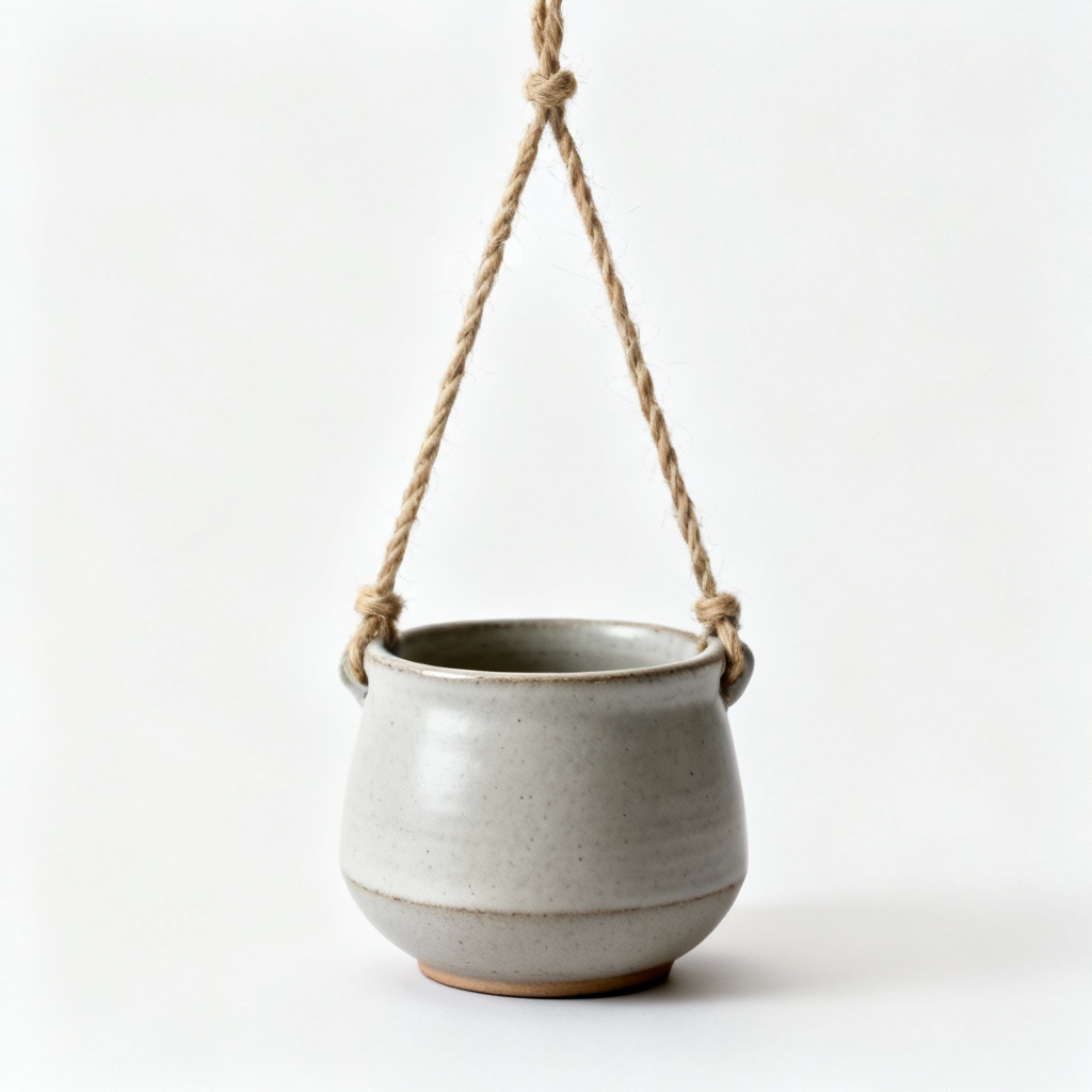 Ceramic Hanging Planter with Matte Finish for Holiday Decor - 5 Inch
