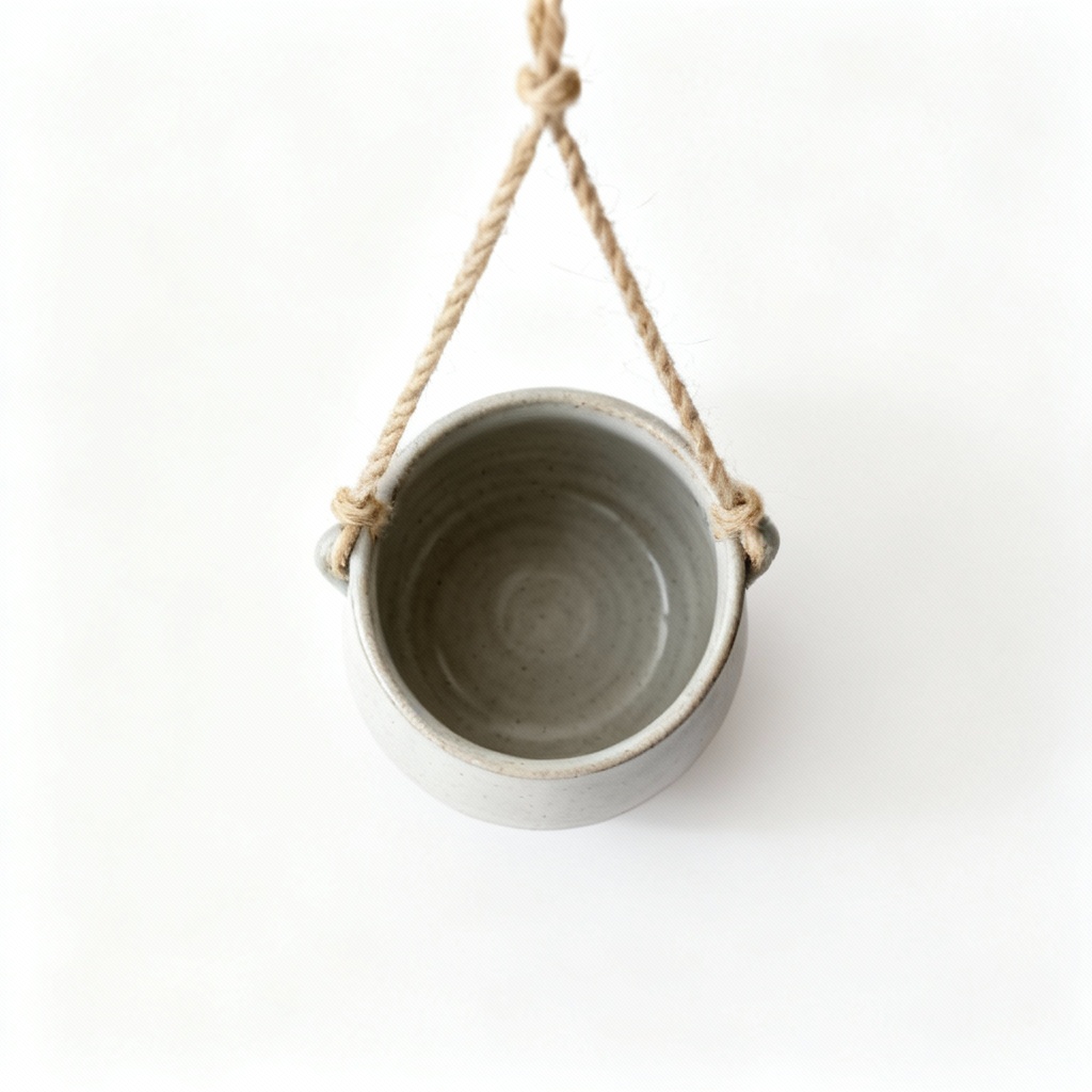 Ceramic Hanging Planter with Matte Finish for Holiday Decor - 5 Inch