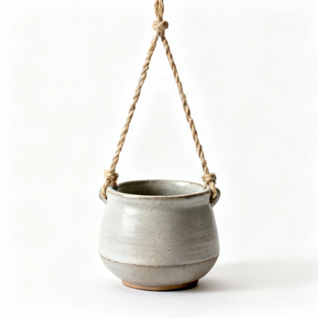 Ceramic Hanging Planter with Matte Finish for Holiday Decor - 5 Inch