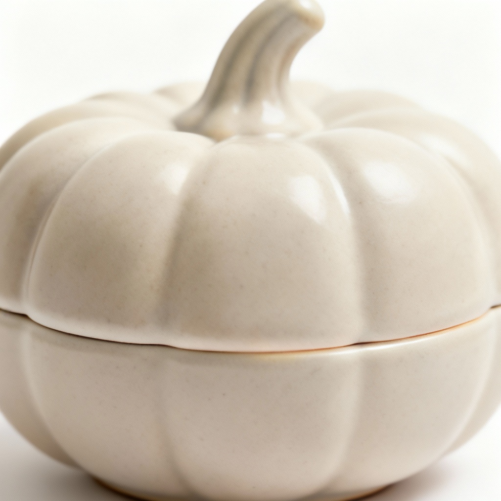 Ceramic Pumpkin Accent Lamp with Matte Finish - Seasonal Decor
