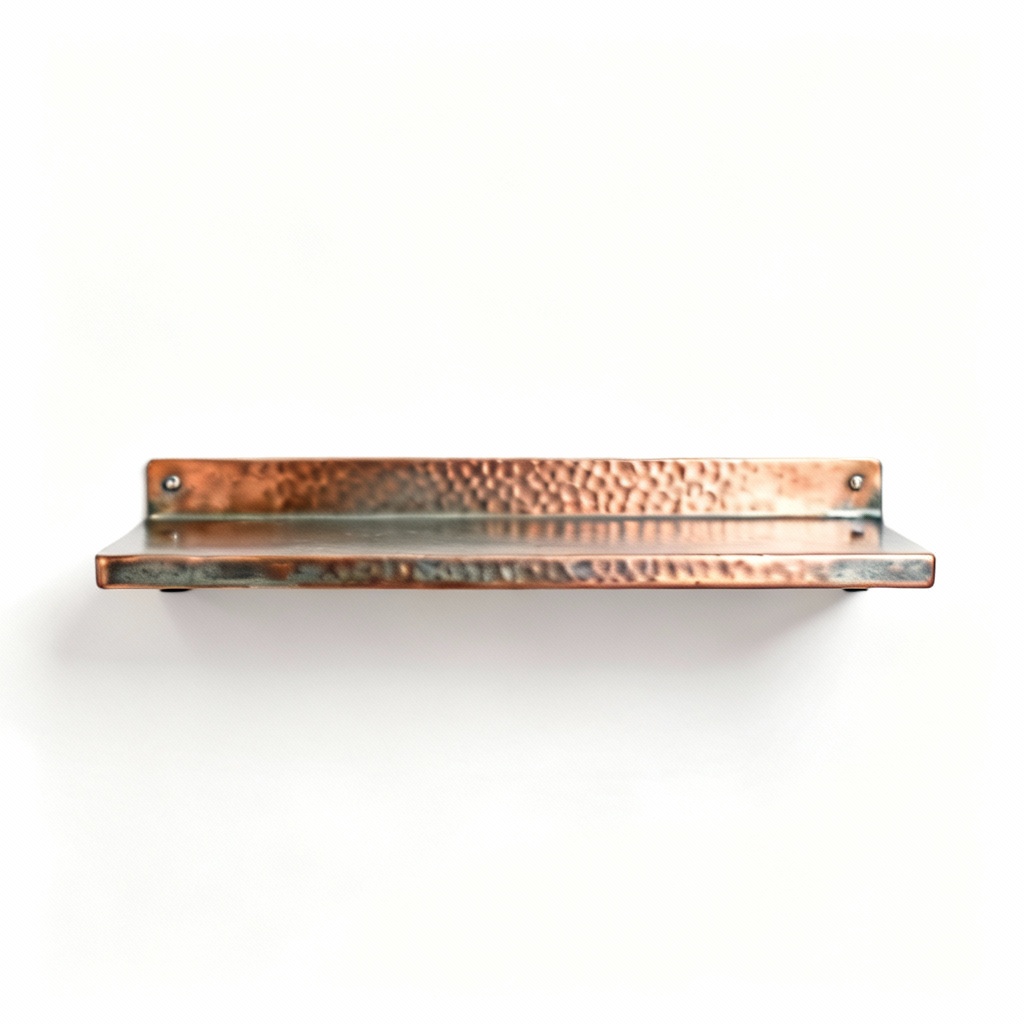 Coastal Metal & Copper Floating Wall Shelf - 12 Inch