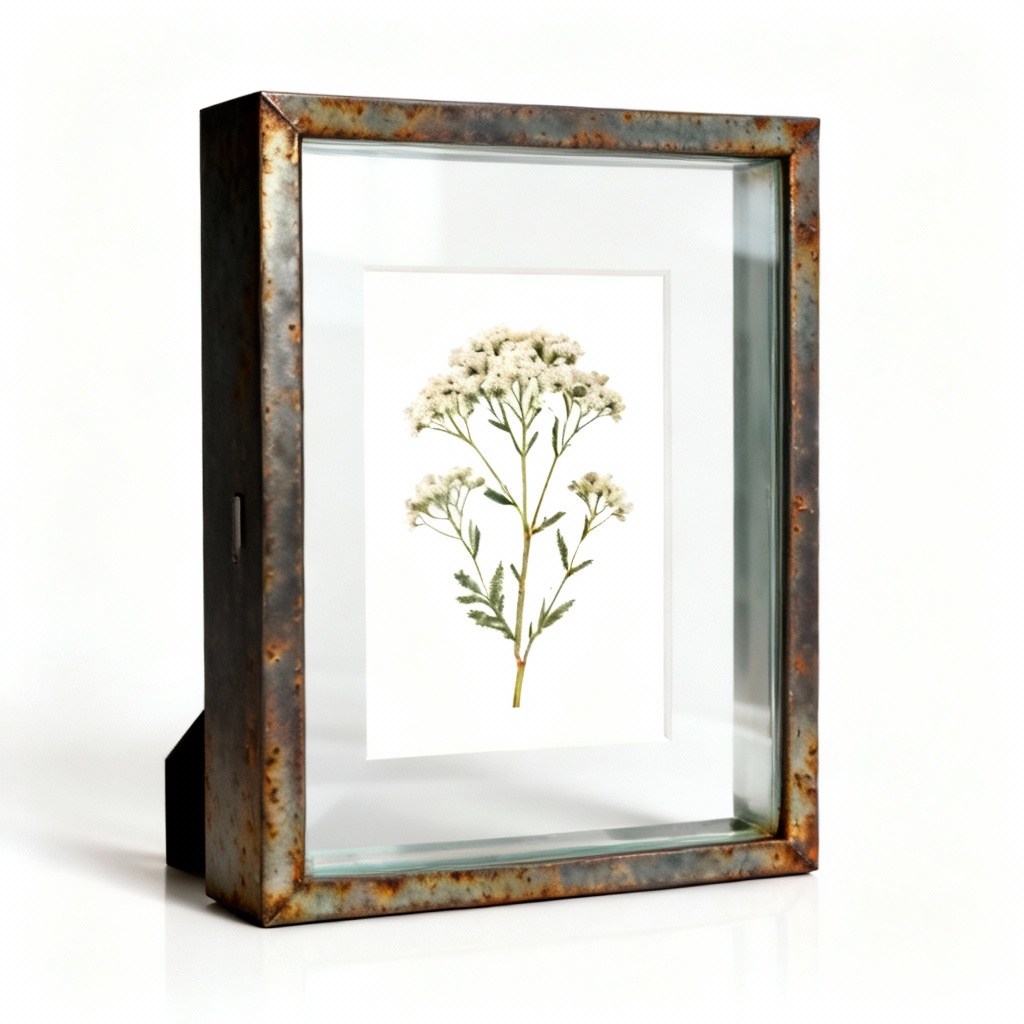 Framed Botanical Print with Patina Metal Border - 8x10