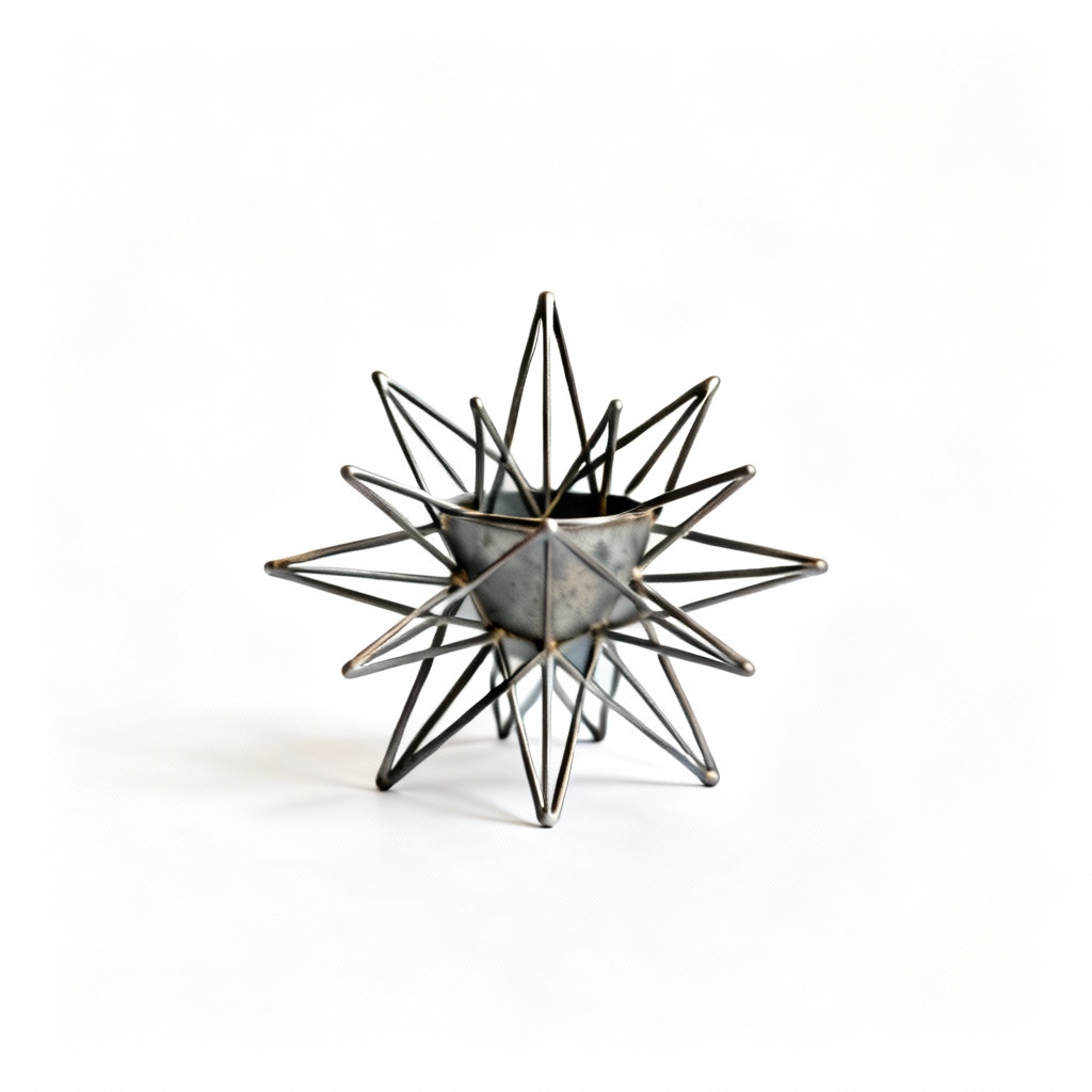 Geometric Metal Starburst Planter - Holiday & Seasonal Decor - 6 Inch