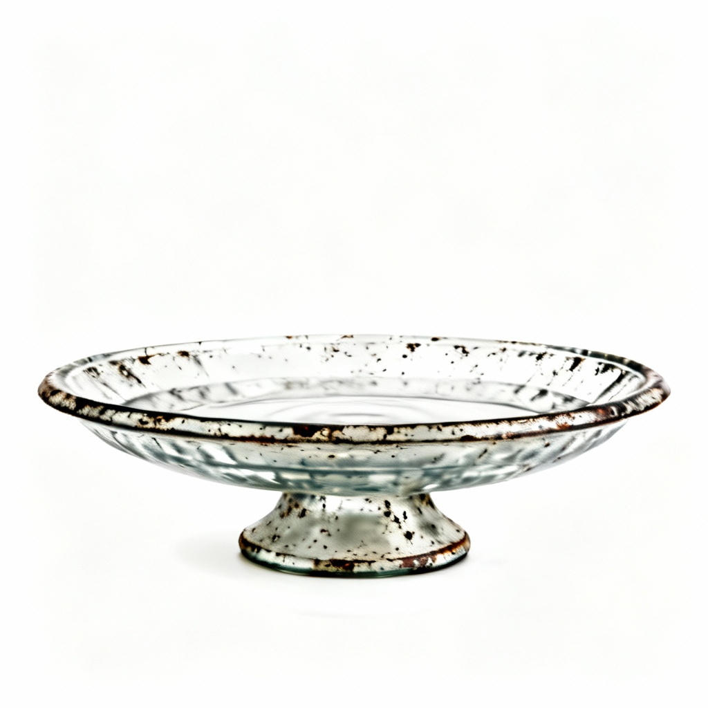 Glass Birdbath Bowl with Distressed Finish - 11 Inch Diameter