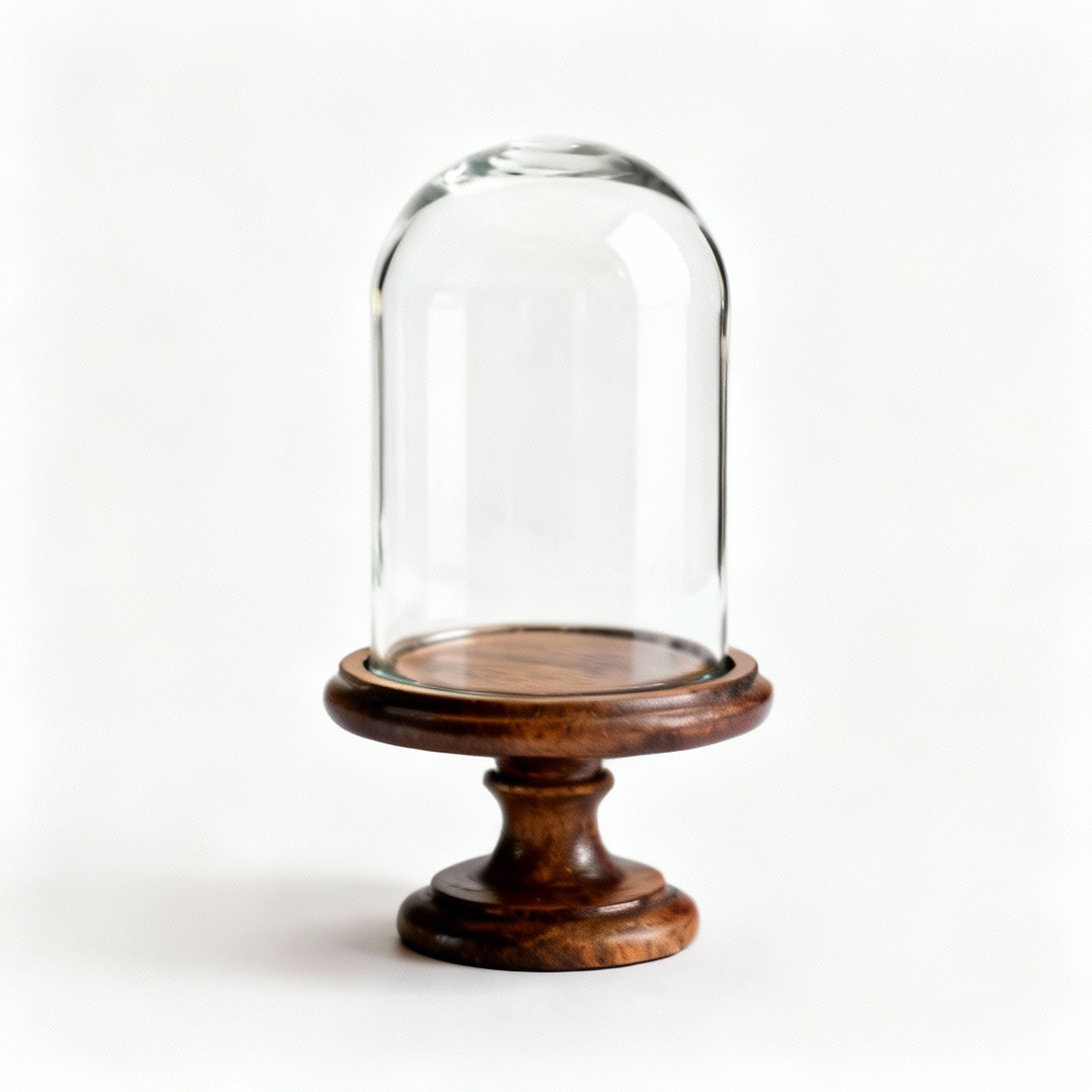 Glass Display Cloche with Wooden Base - Collectible Showcase