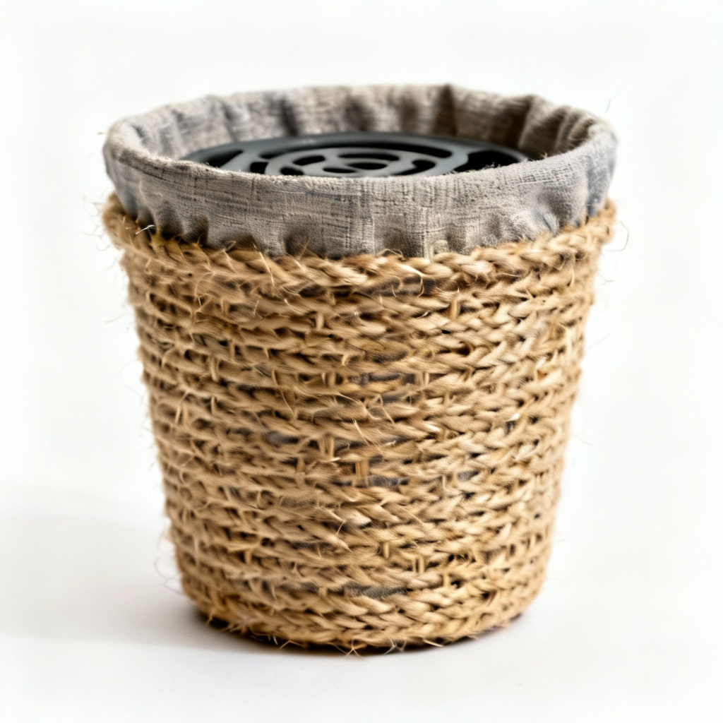 Industrial Fabric & Jute Succulent Pot with Drainage - 4 Inch