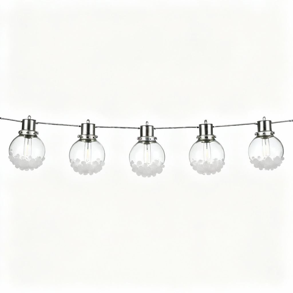 Industrial Glass Orb Festive Garland with Frosted Accents - 6 ft