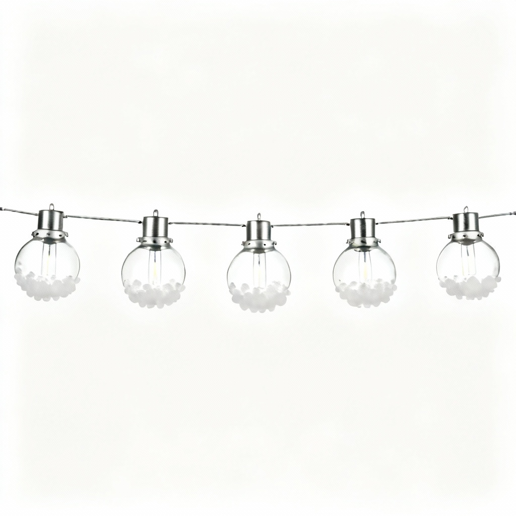 Industrial Glass Orb Festive Garland with Frosted Accents - 6 ft