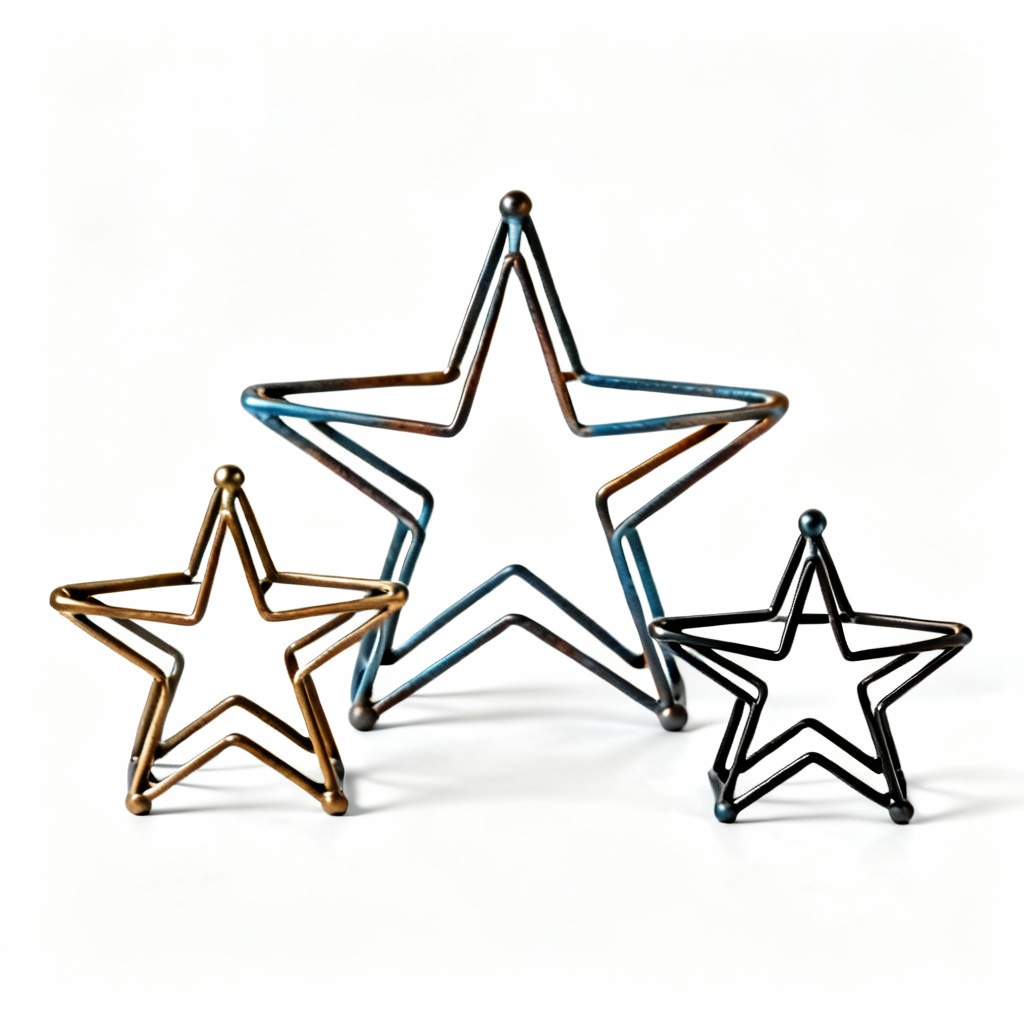 Metal Star Trivet Set - Scandinavian Geometric Design, Set of 3