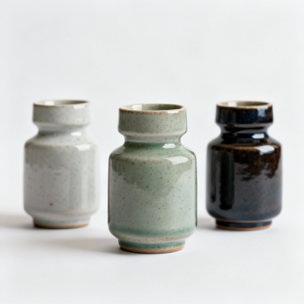 Minimalist Ceramic Succulent Planter - Set of 3, White