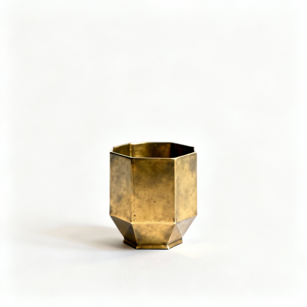 Minimalist Metal & Brass Seasonal Centerpiece - Geometric Design