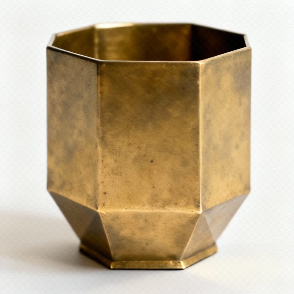 Minimalist Metal & Brass Seasonal Centerpiece - Geometric Design