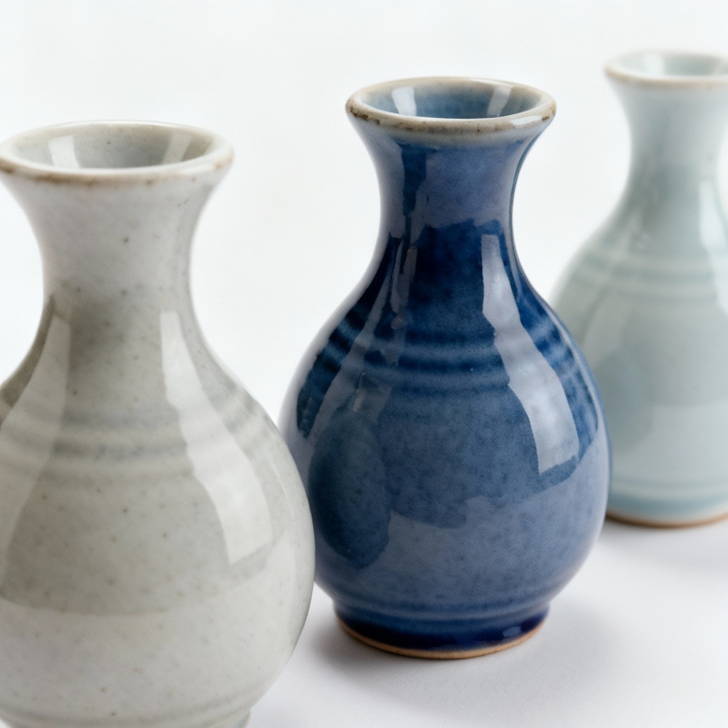 Modern Ceramic Succulent Planter - Set of 3, Geometric Design