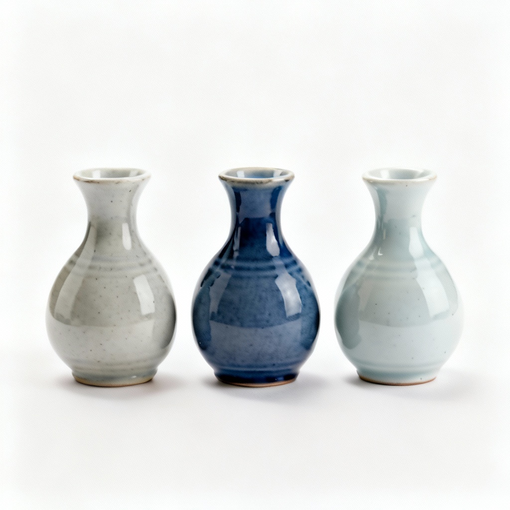 Modern Ceramic Succulent Planter - Set of 3, Geometric Design