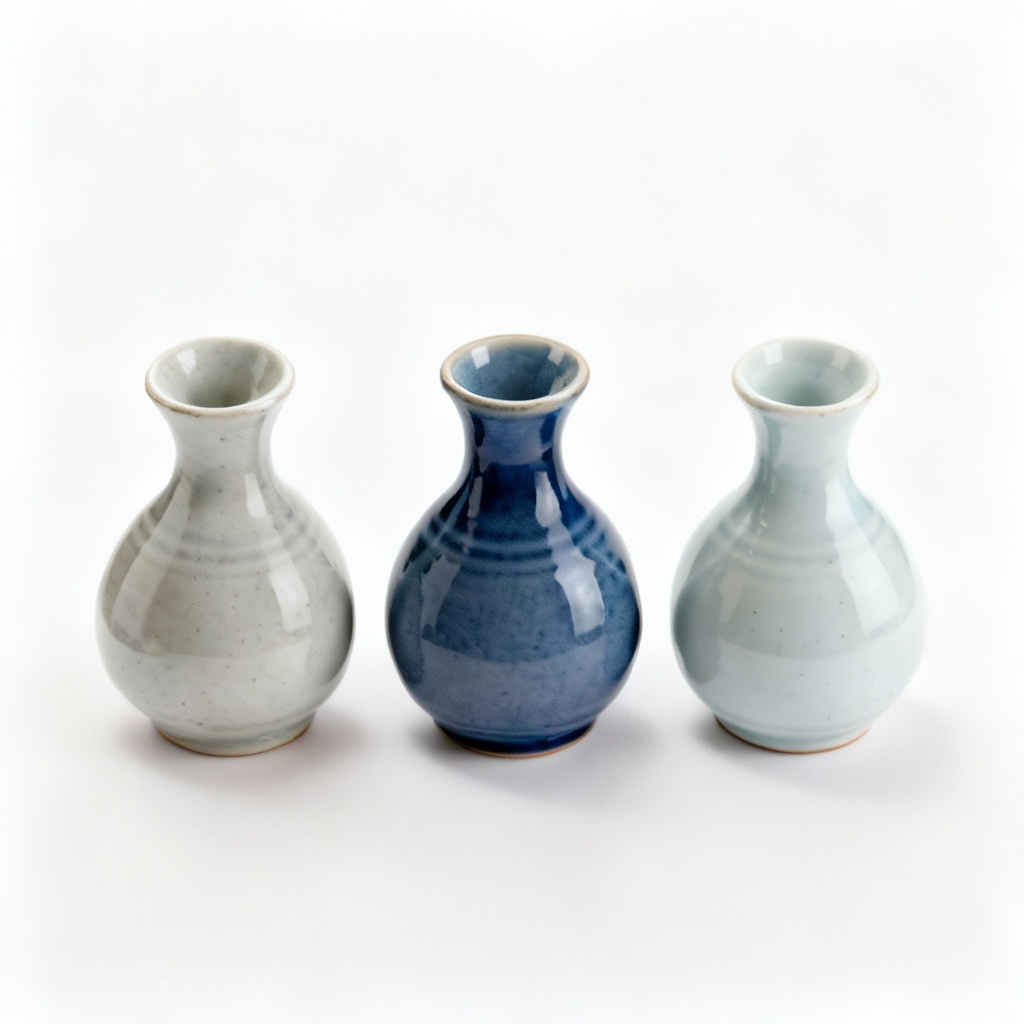 Modern Ceramic Succulent Planter - Set of 3, Geometric Design