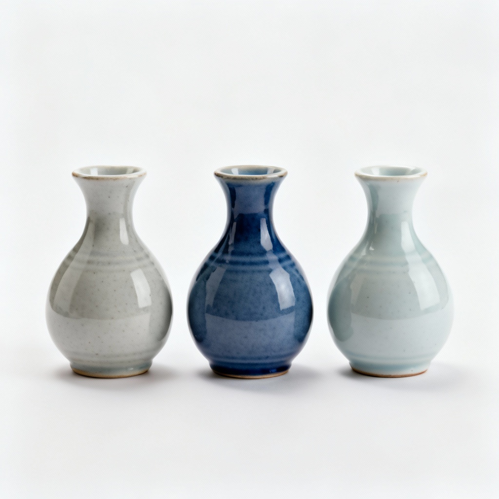 Modern Ceramic Succulent Planter - Set of 3, Geometric Design