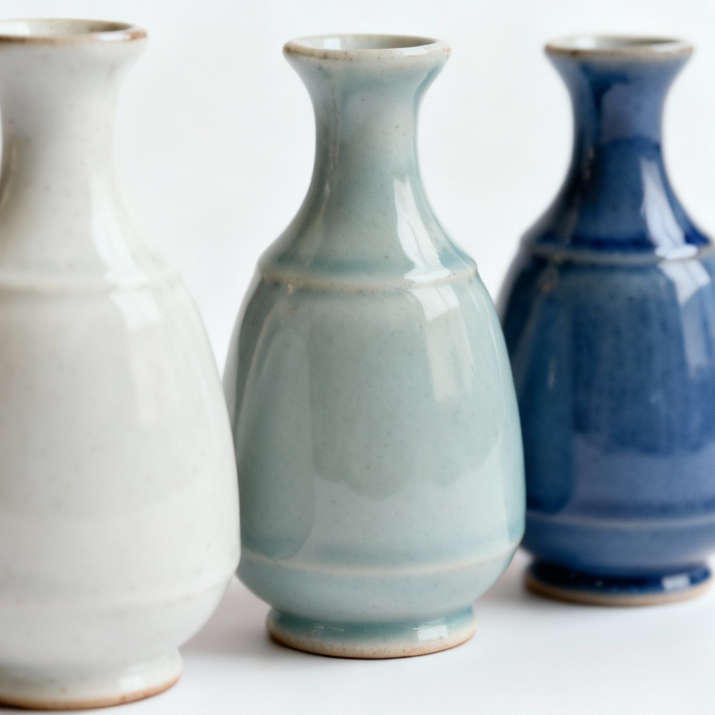 Modern Ceramic Succulent Planter - Set of 3, White