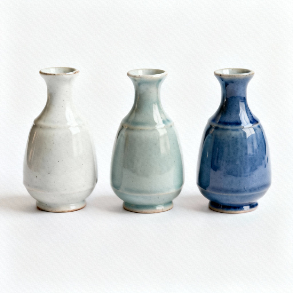 Modern Ceramic Succulent Planter - Set of 3, White