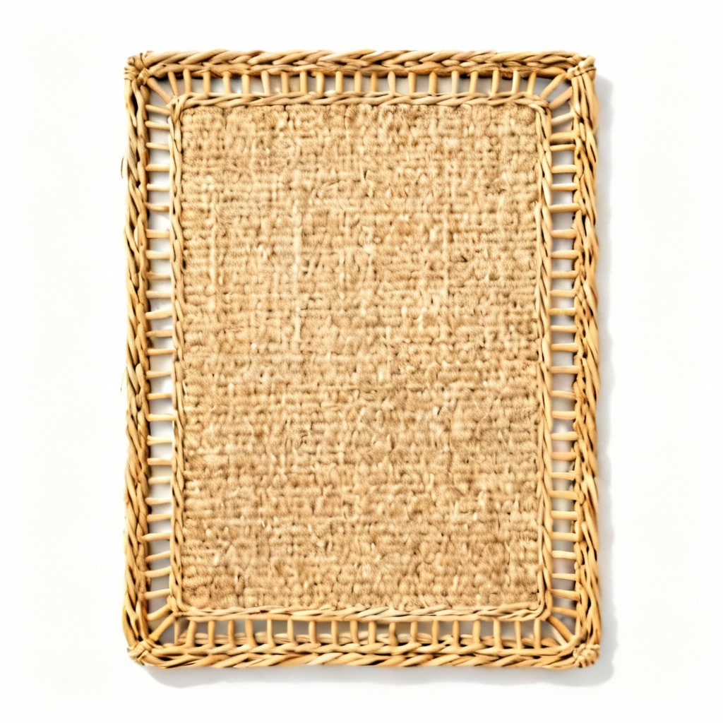 Natural Fiber Area Rug with Rattan Border - 2ft x 3ft