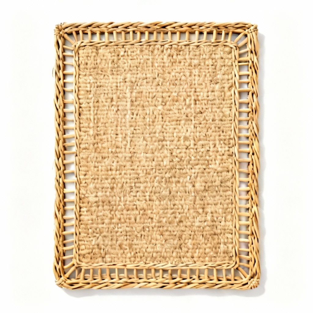 Natural Fiber Area Rug with Rattan Border - 2ft x 3ft
