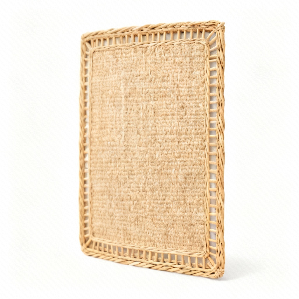 Natural Fiber Area Rug with Rattan Border - 2ft x 3ft