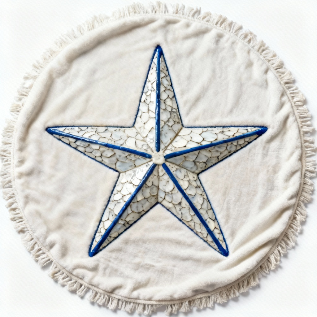 Nautical Star Resin Throw Blanket with Blue Accents - 50x60 Inch