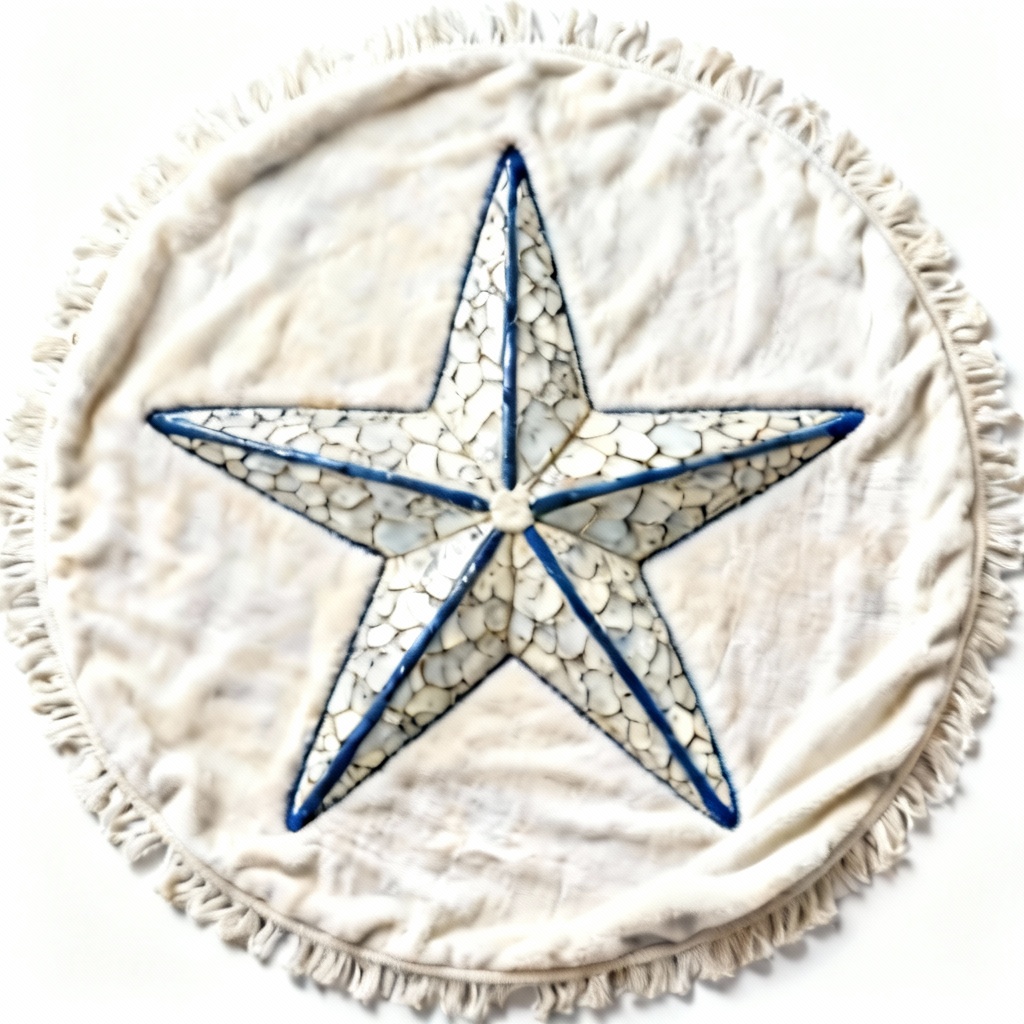 Nautical Star Resin Throw Blanket with Blue Accents - 50x60 Inch