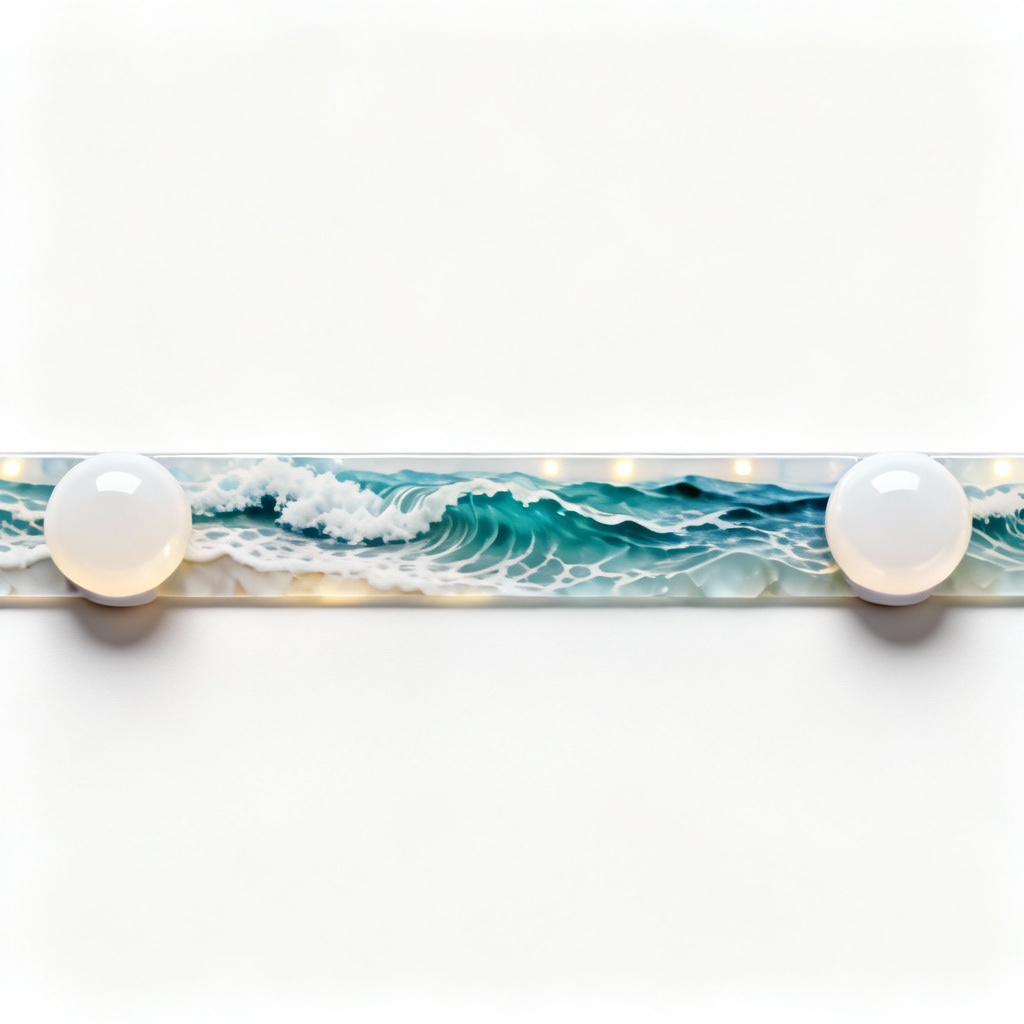 Resin LED Strip Light - Coastal Wave Pattern - 6.5 ft