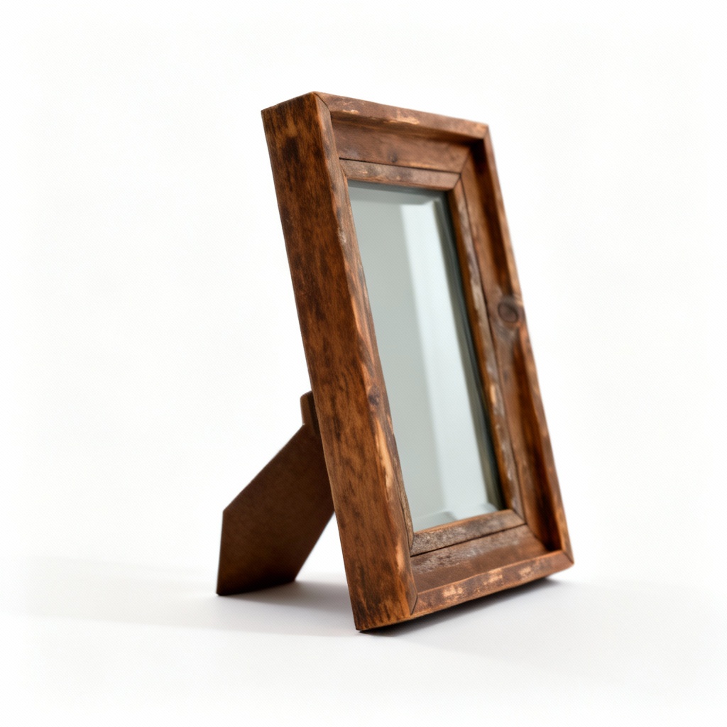 Rustic Wooden Picture Frame - 4x6 Inch - Distressed Brown