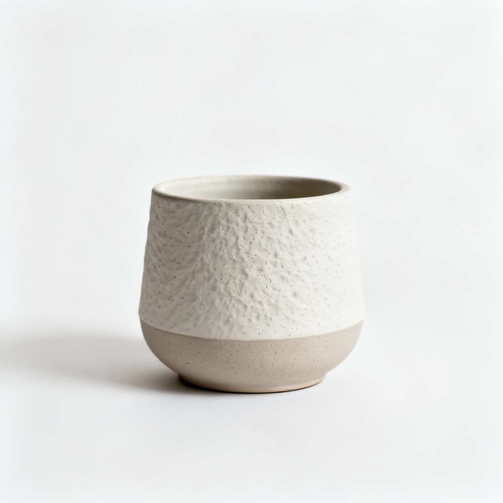 Small Textured Ceramic Planter - Modern Minimalist Style - 4 Inch