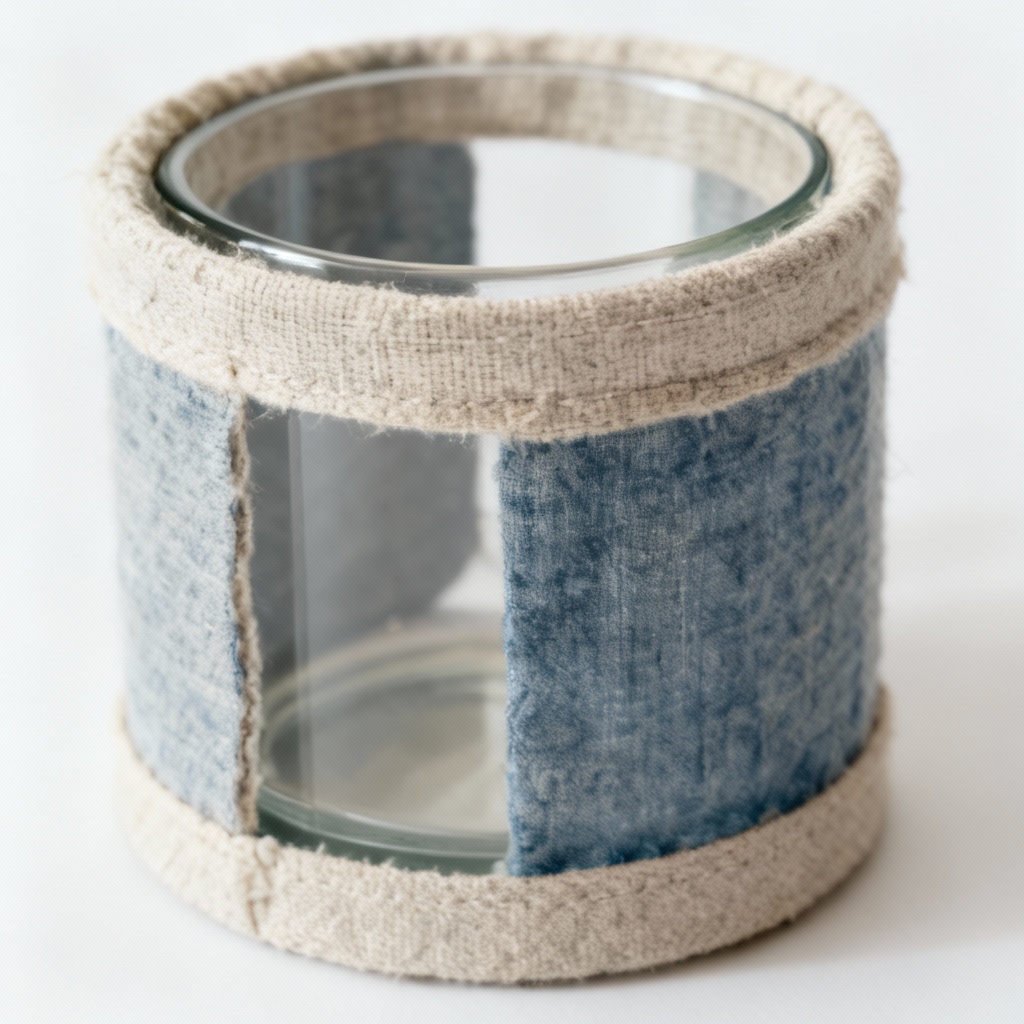 Textured Fabric Coasters with Linen Border - Set of 6