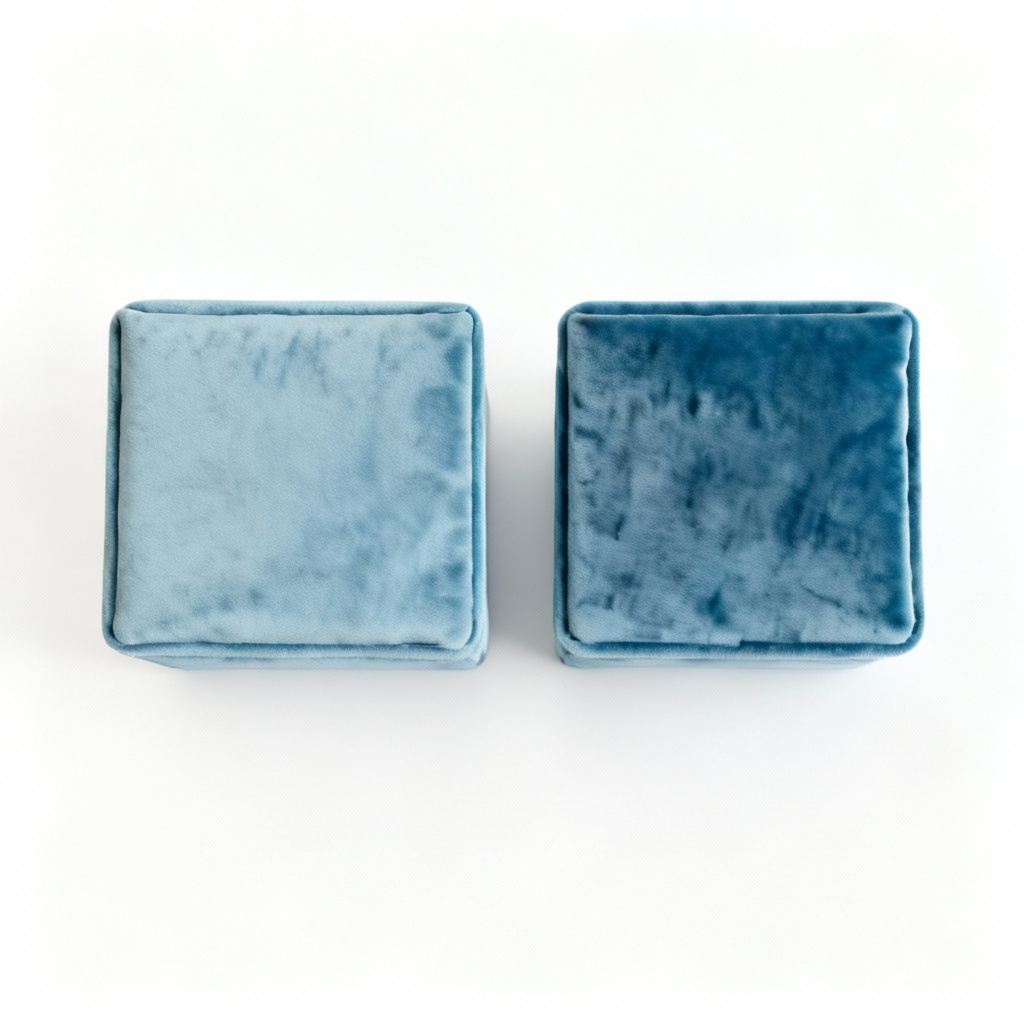 Velvet Fabric Lantern Storage Cubes - Set of 2 - Coastal Blue