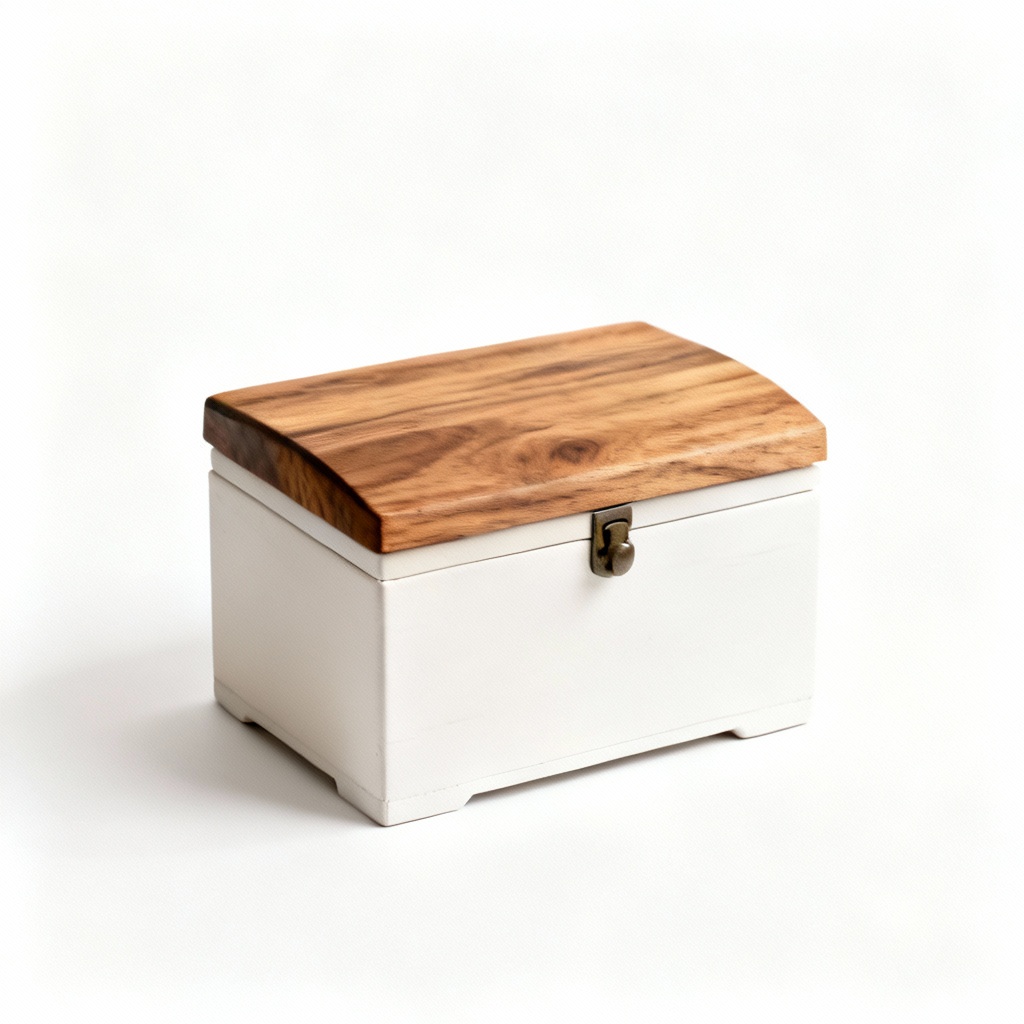Wooden Keepsake Box with Oak Lid - Small Decorative Chest