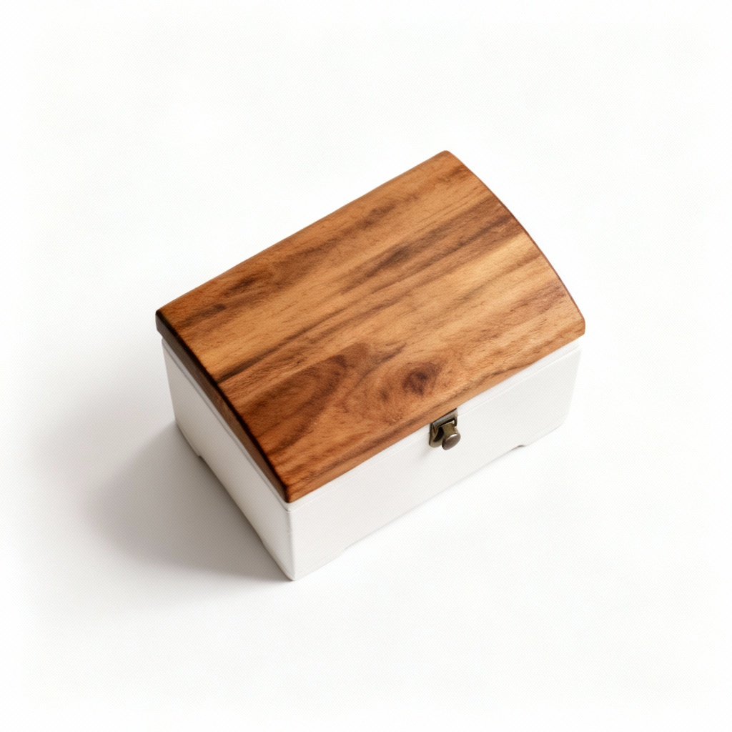 Wooden Keepsake Box with Oak Lid - Small Decorative Chest