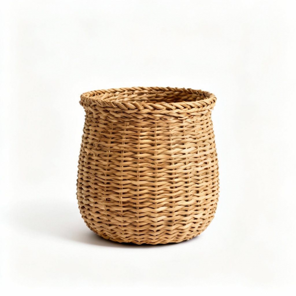 Woven Rattan Decorative Basket - Natural Storage Container