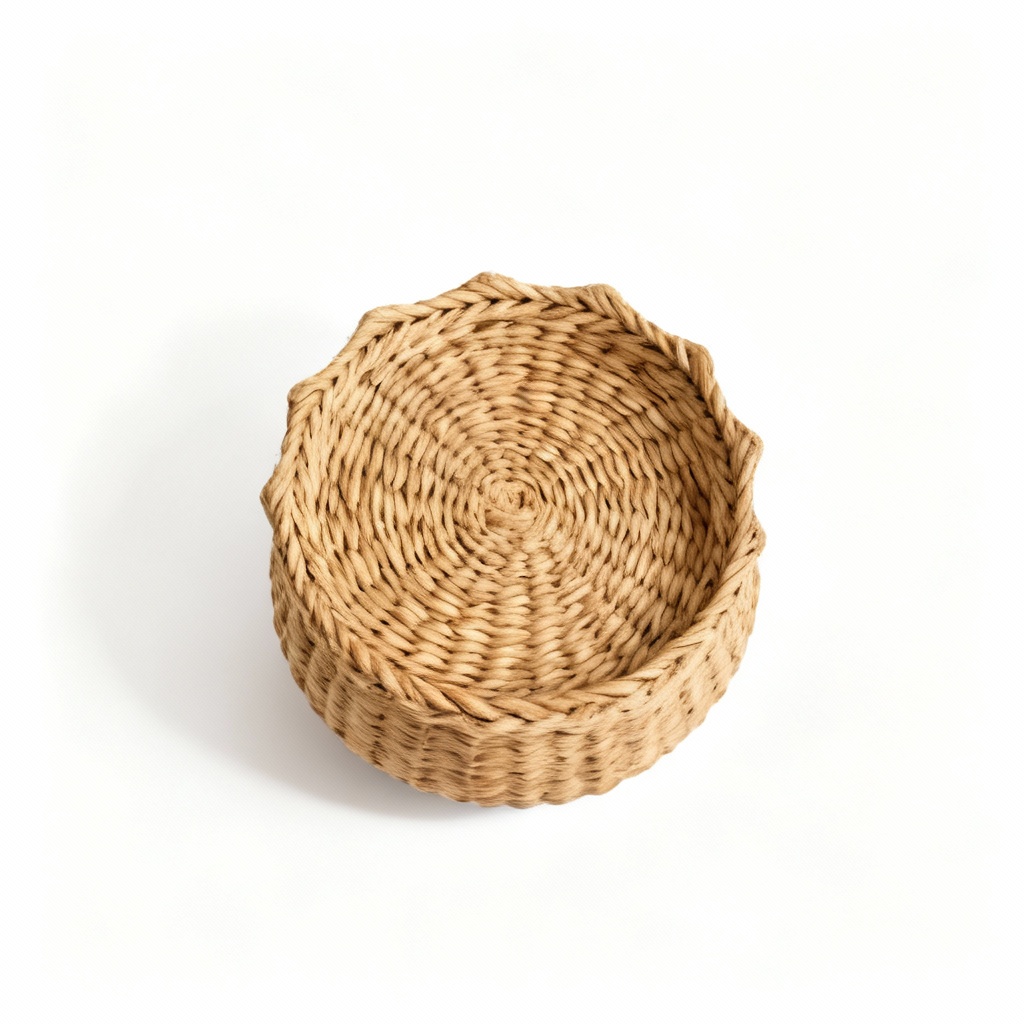 Woven Rattan Decorative Basket - Natural Storage Container