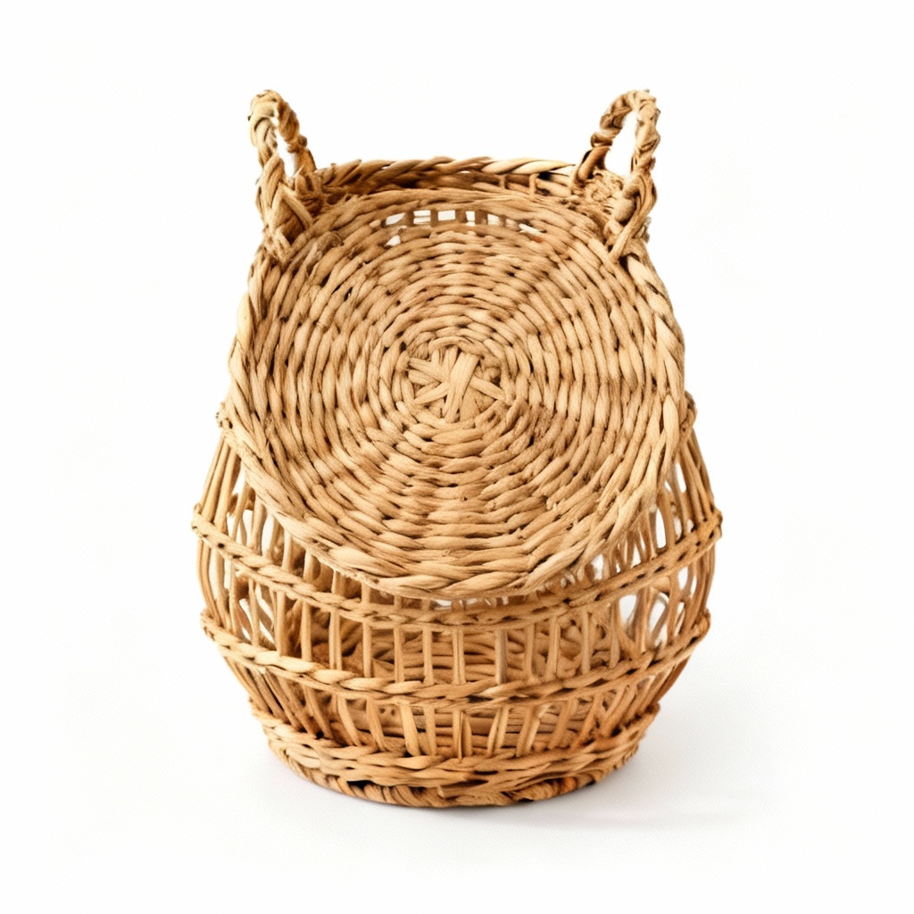 Woven Rattan Decorative Basket - Natural Storage Solution