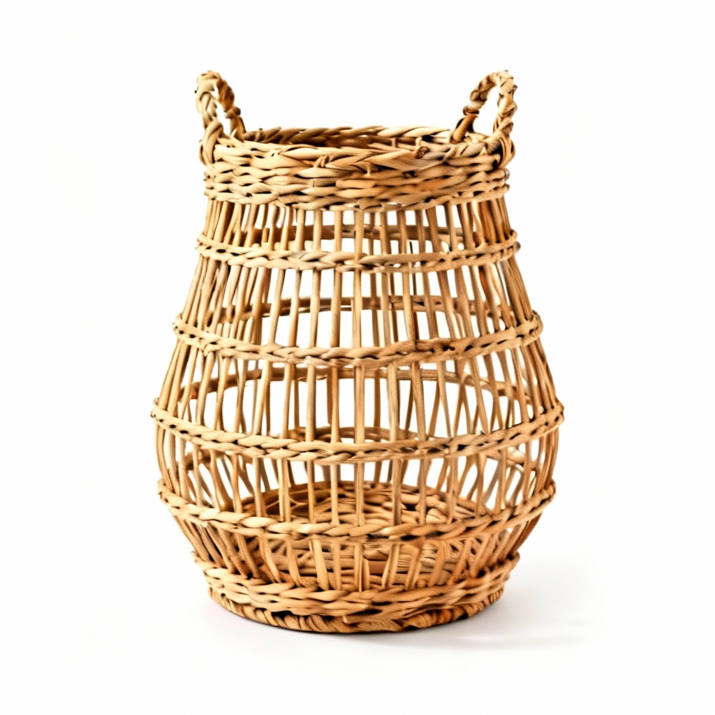 Woven Rattan Decorative Basket - Natural Storage Solution