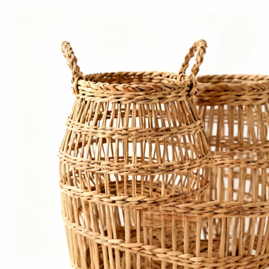 Woven Rattan Decorative Basket - Natural Storage Solution